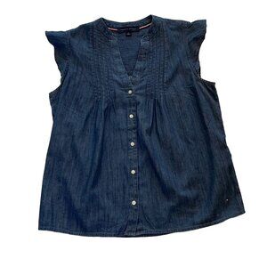 Tommy Hilfiger Women's Blue Denim Top
